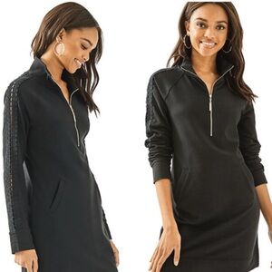 Lilly Pulitzer Black Dress with Gold half Zipper- S